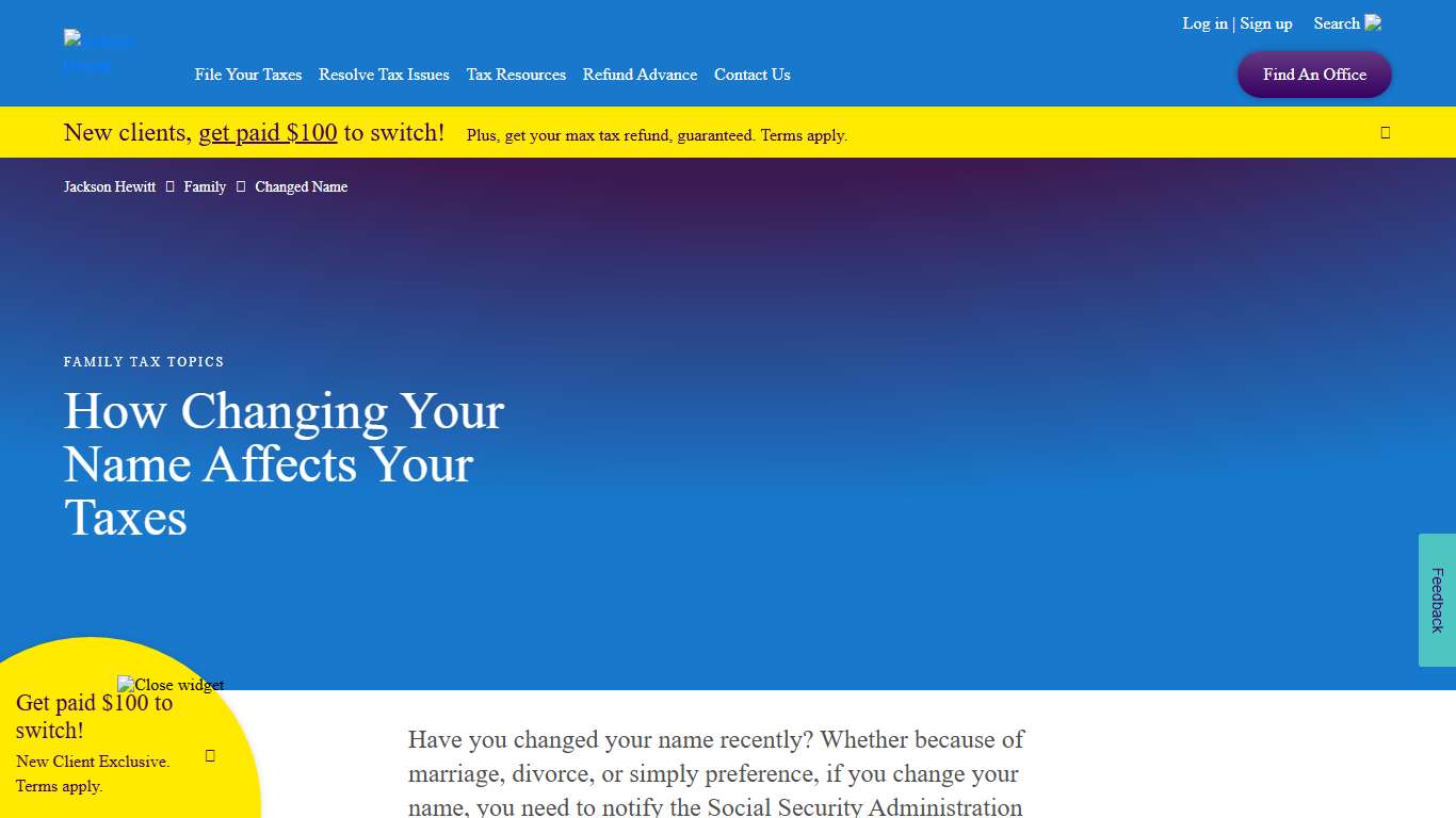 How Changing Your Name Affects Your Taxes - Jackson Hewitt